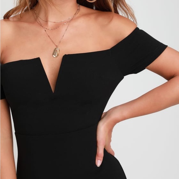 {LULUS} Off the shoulder V Dress - Picture 8 of 16